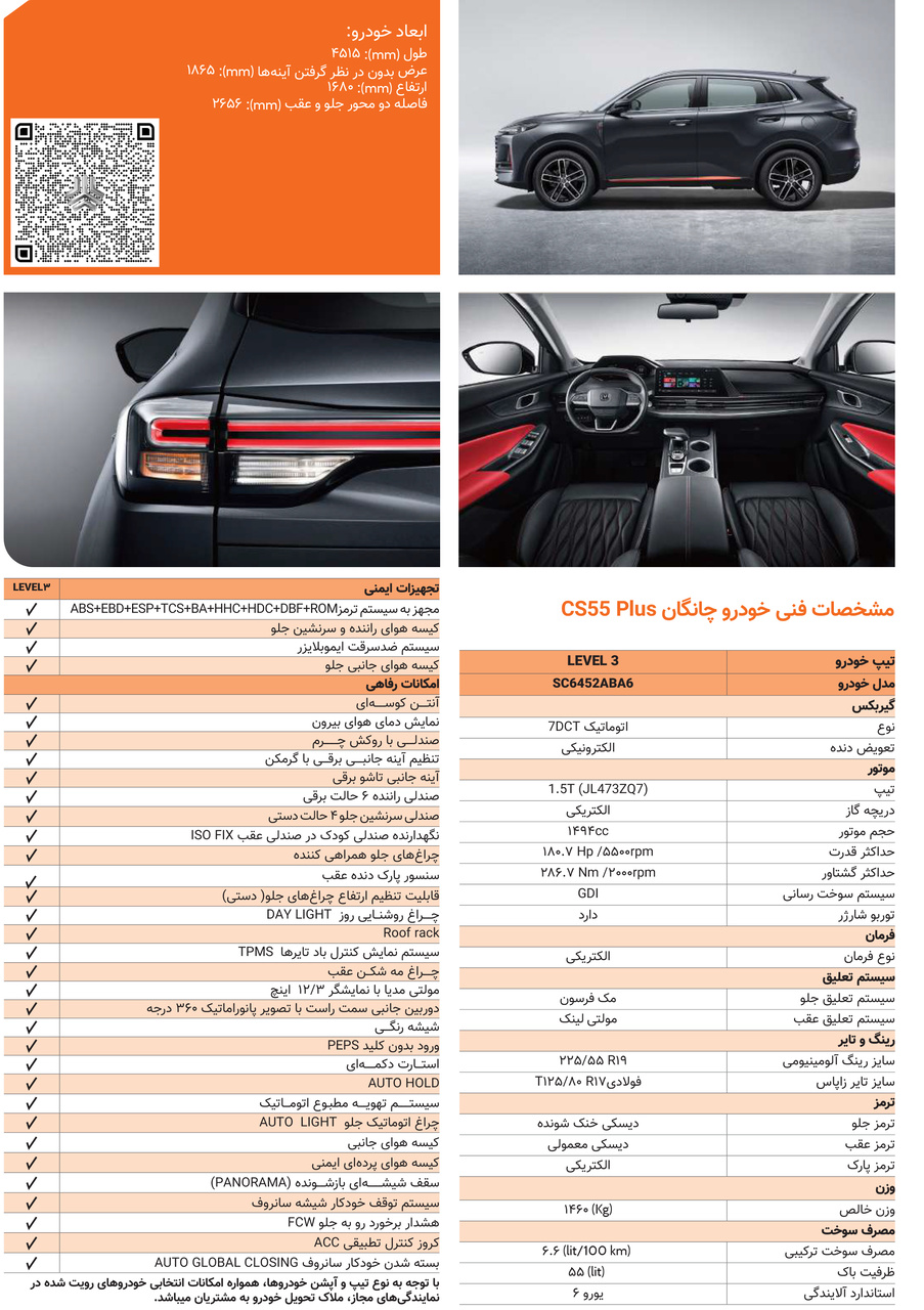 اعلام زمان تحویل چانگان CS۵۵ پلاس به مشتریان سایپا (+کاتالوگ رسمی) اعلام زمان تحویل چانگان CS۵۵ پلاس به مشتریان سایپا (+کاتالوگ رسمی)