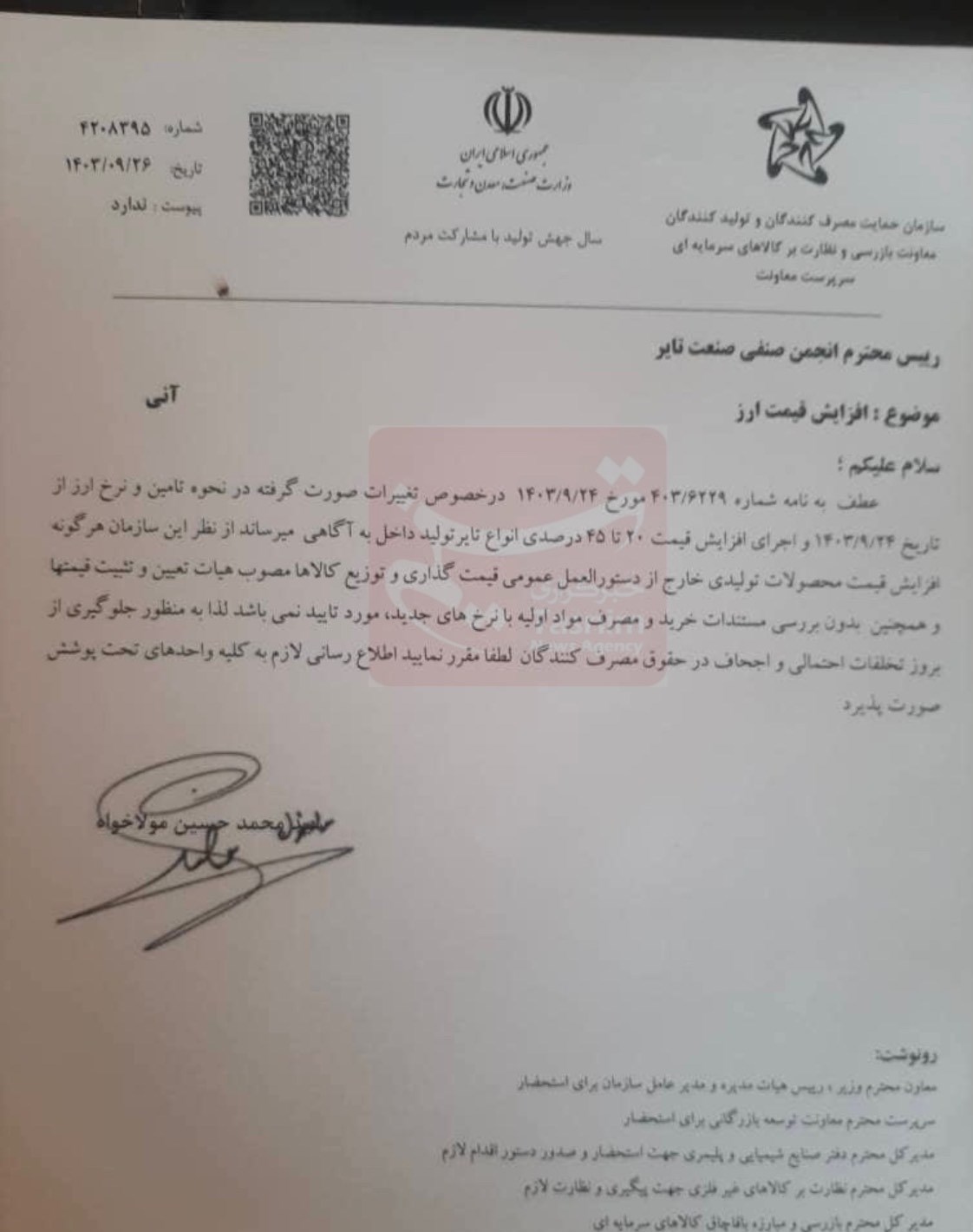سازمان حمایت: تولیدکنندگان لاستیک اجازه افزایش قیمت ندارند