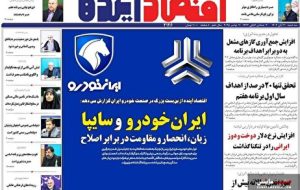 صفحه نخست روزنامه های اقتصادی 20 آبان 1404